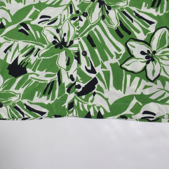 Palm Angels Women's Hibiscus Bowling Shirt Over Green White Size S Super Relaxed - Picture 3 of 12